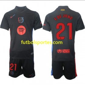Camiseta FC Barcelona F DE JONG 21 Niño Segunda Equipación 2024/2025